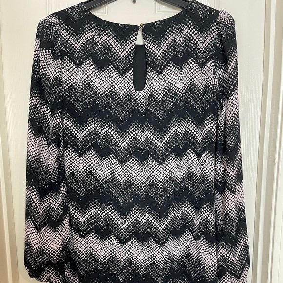 Maurice long-sleeve dress chevron black print - Picture 2 of 5
